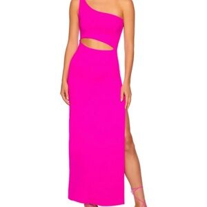 Susana Monico One-Shoulder Pink Cutout Dress - Size small